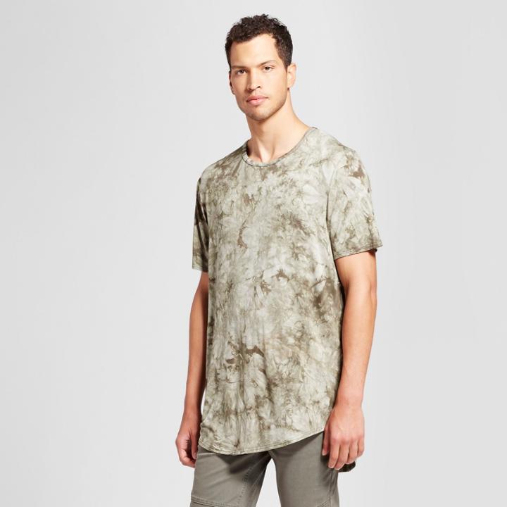 Men's Curved Hem Tie Dye T-shirt - Jackson Olive