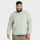 Men's Big & Tall Waffle-knit Henley Athletic Top - All In Motion Stone