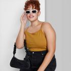 Women's Plus Size Slim Fit Cropped Cami Tank Top - Wild Fable Dark Gold