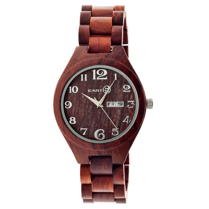 Earth Wood Goods Earth Men's Wristwatch Red,