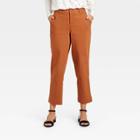Women's High-rise Straight Leg Ankle Pants - A New Day Brown