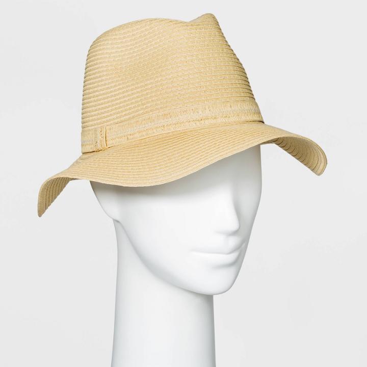 Women's Packable Essential Straw Panama Hat - A New Day Natural, Brown