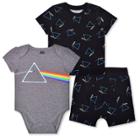 Baby Boys' 3pc Perryscope Pink Floyd Shorts Set - Black