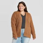 Women's Plus Size Open Layering Cardigan - Universal Thread Tan