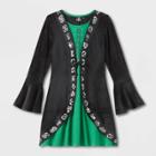 Girls' Disney Hocus Pocus Winnifred Sanderson Cosplay Dress - Black/green