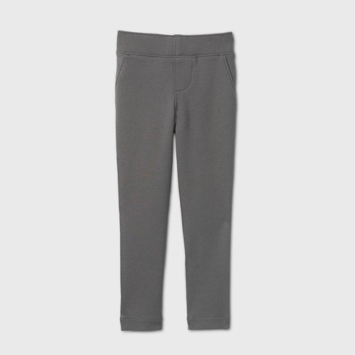 Toddler Girls' Stretch Uniform Ponte Jeggings - Cat & Jack Gray