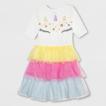 L.o.l. Vintage Girls' Unicorn Costume Dress - Ivory