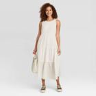 Women's Sleeveless Tiered Dress - A New Day White