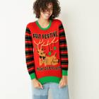 Mighty Fine Women's Reindeer Felt Festive Might Delete Later Holiday Pullover Sweater - Red