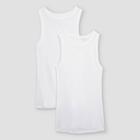 Women's Slim Fit Ribbed 2pk Bundle Tank Top - A New Day White/white