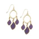 Zirconite Chandlier Druzy Earring - Purple