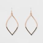 Open Drop & Hem Stones Fish Hook Earrings - A New Day Rose Gold