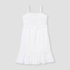 Girls' Smocked Bodice Cami Dress - Art Class White