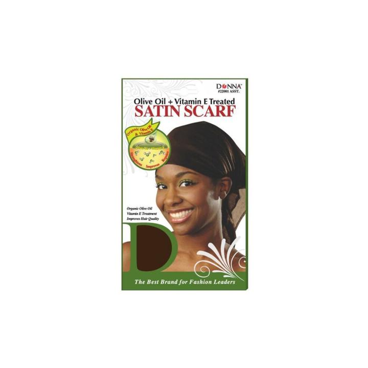 Donna Olive Oil & Vitamin E Treated Satin Scarf, Girl's, Black