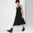 Women's Sleeveless Tie-back Tiered Dress - Wild Fable Black