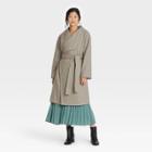 Women's Knit Wrap Coat - A New Day Brown