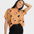 No Brand Pride Adult Abstract Rainbows Short Sleeve T-shirt - Gold