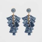 Sugarfix By Baublebar Multi-tassel Drop Earrings - Denim Blue, Women's, Blue Blue