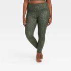 Women's Plus Size Snake Print Contour Power Waist High-waisted Leggings 26 - All In Motion Olive Green