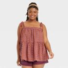 Women's Plus Size Tie-strap Tiered Tank Top - Universal Thread