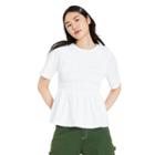 Women's Short Sleeve Smocked T-shirt - Sandy Liang X Target White
