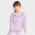 Toddler Girls' Ruffle Pullover Sweater - Cat & Jack Purple