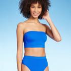 Women's Ribbed Tube Bandeau Bikini Top - Xhilaration Blue