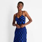 Women's V-neck Bralette Sweater Tank Top - Future Collective With Kahlana Barfield Brown Blue Geometric Xxs