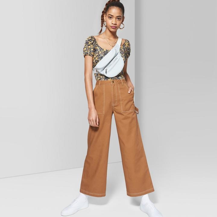 Women's Wide Leg Pocket Pants - Wild Fable Brown