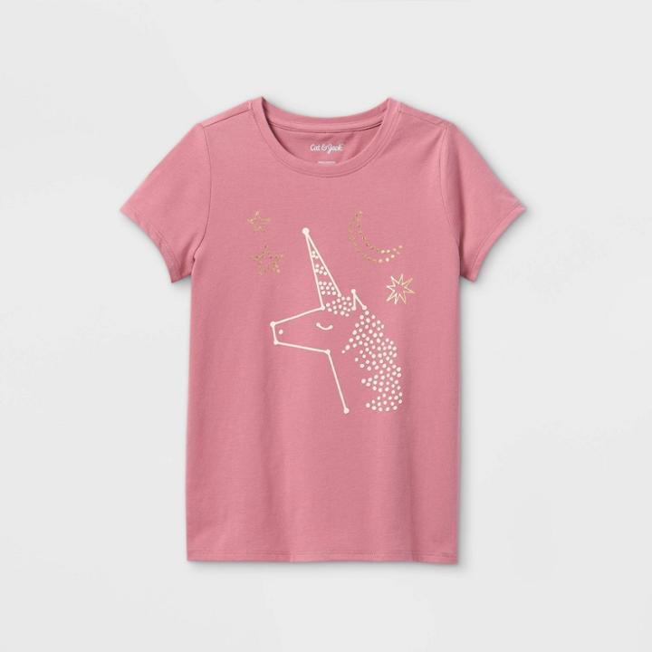 Girls' Printed Graphic Short Sleeve T-shirt - Cat & Jack Purple