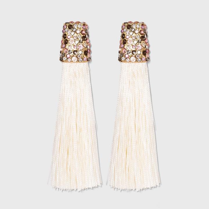 Sugarfix By Baublebar Colorful Crystal Tassel Earrings - Ivory