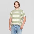 Men's Big & Tall Striped Athletic Fit Short Sleeve Crewneck T-shirt - Goodfellow & Co Green