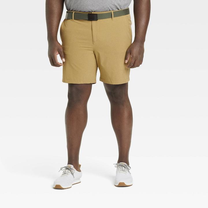 Men's Big & Tall Heather Golf Shorts 8 - All In Motion Dusty Khaki