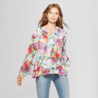Women's All Over Pleated Tulip Sleeve Blouse - Spenser Jeremy White