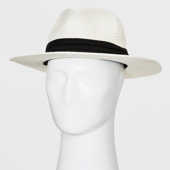 Men's Pleated Washed Fedora - Goodfellow & Co Ivory
