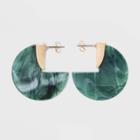 Acrylic Geometric Hoop Earrings - A New Day Jade, Women's, Green