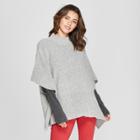 Women's Rib Mix Poncho Sweater - Universal Thread Gray