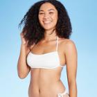 Juniors' Ribbed Apron Front Bralette Bikini Top - Xhilaration White