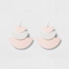 Multi Layered Fish Hook Drop Statement Earrings - Universal Thread Pink/silver
