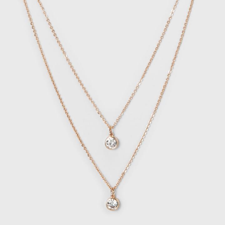 Round Stone Short Necklace - A New Day Rose Gold