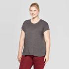 Women's Plus Size Short Sleeve Pindot T-shirt - C9 Champion Black Heather