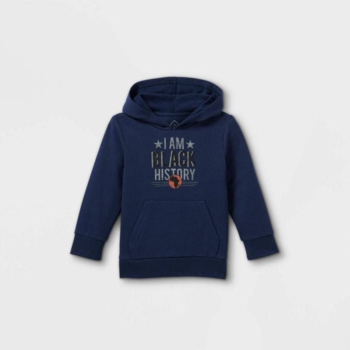 Well Worn Black History Month Toddler 'i Am Black History' Hooded Sweatshirt - Blue