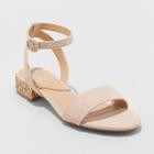 Women's Winona Glitter Wide Width Ankle Strap Sandals - A New Day Blush 7.5w,
