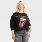 Women's The Rolling Stones Plus Size Holiday Santa Graphic Sweatshirt - Black
