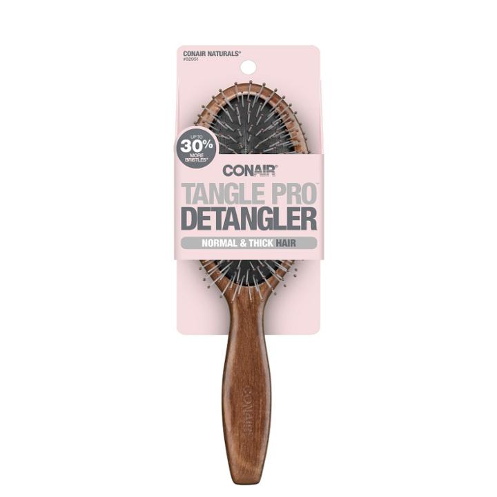 Conair Detangling Wood Cushion Hair Brush,