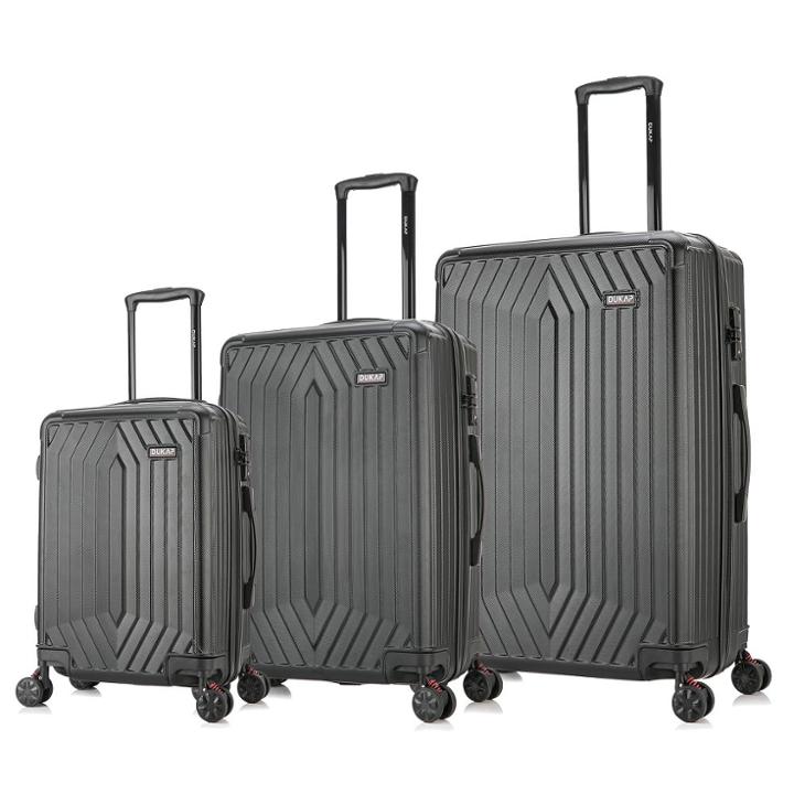 Dukap Stratos Lightweight 3pc Hardside Checked Spinner Luggage