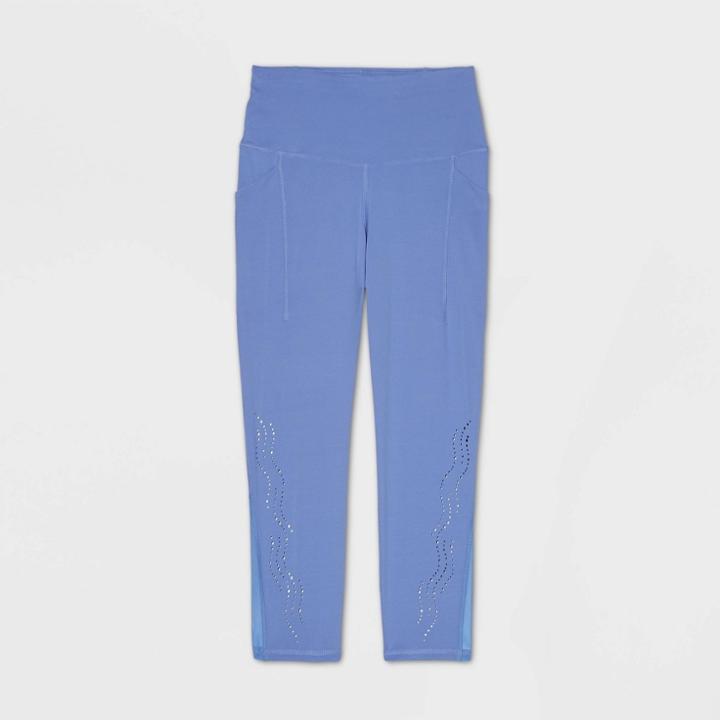 Women's High-rise Sculpted Linear Laser Cut Capri Leggings 21 - All In Motion Indigo Xs, Women's, Blue