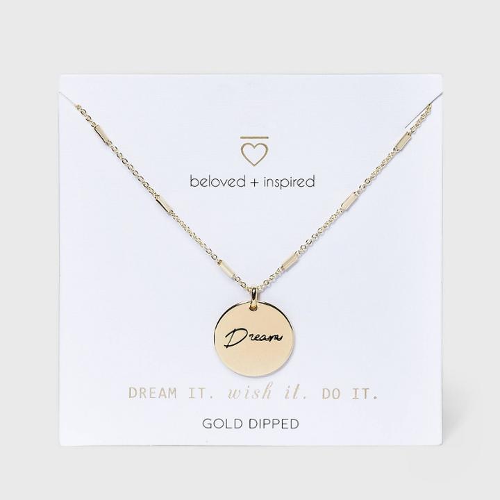 Beloved + Inspired Gold 'dream' Disc Necklace - Gold