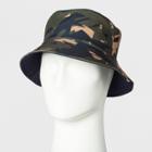 Men's Camo Print Reversible Bucket Hat - Original Use Navy L/xl,