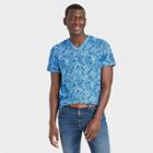 Men's Regular Fit Short Sleeve V-neck T-shirt - Goodfellow & Co Blue